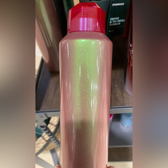 Starbucks Iridescent Glitter Water Bottle Cup Stainless Tumbler Jeweled Top 2022 - Picture 11 of 16